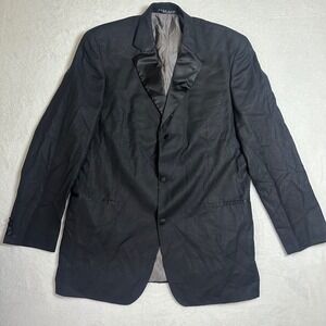 Hugo Boss 46L Virgin Wool Tuxedo Jacket Black Shimmer Glitter Satin Lapel Formal